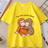 Viral Punch Monkey T Shirt Cute Baby Monkey with Plush Toy TShirt Casual Short Sleeve Animal Lovers Tshirt Cute Graphic Tees