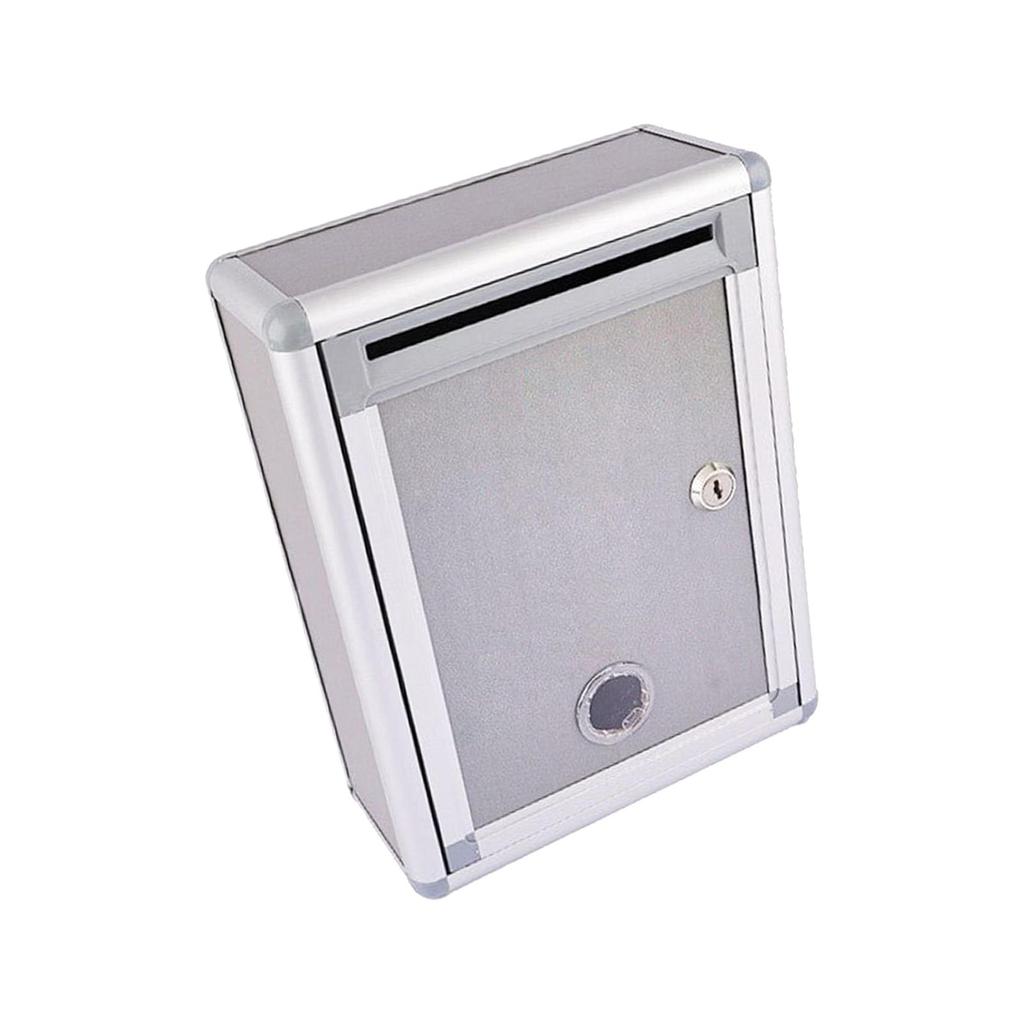 Wall Mount Suggestion Box with Key Multifunctional 21x9.5x28cm Mailbox Drop Box Ballot Box for Home Office Sturdy Lightweight