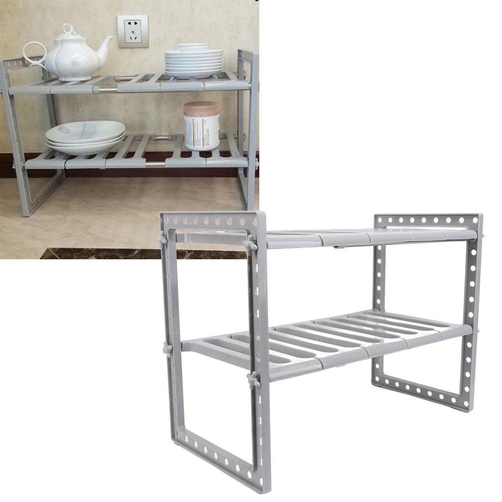 Under Sink   2 Tiers Multifunctional Stretchable Large Capacity Under Counter Storage