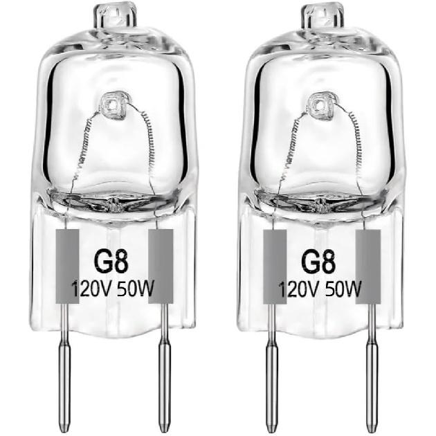 2 Pack 120V 50W Light Bulb Halogen Light Bulb Lamp for GE Microwave Oven, Night Light/Stove Light/Surface Light Bulb, Replaces WB08X10057, WB08X10051
