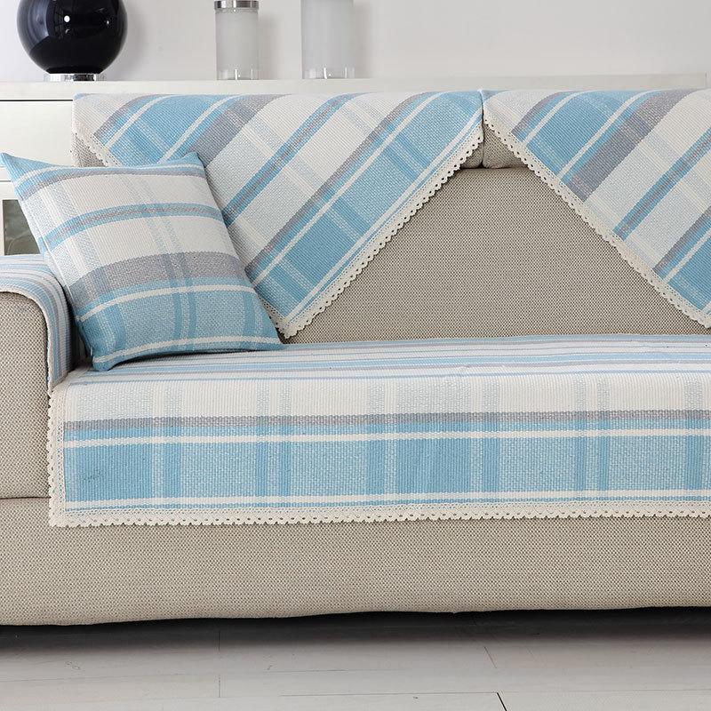 

Средиземноморский синий диван-подушка из хлопчатобумажной ткани для четырех сезонов грубый чехол для дивана осенью и зимой 50*70