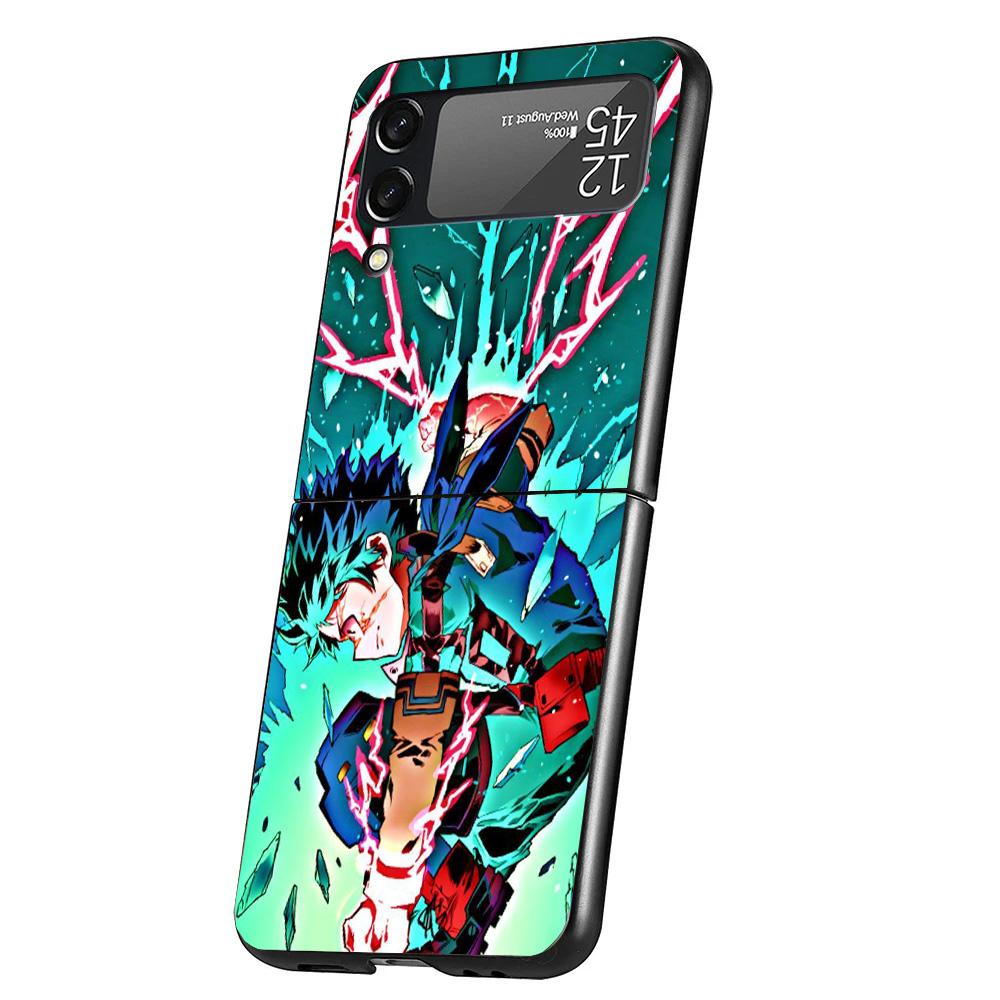 My Hero Izuku Deku Cover Phone Case For Samsung Galaxy Z Flip 7 6 5 4 3 5G Flip7 Flip6 Flip5 Flip4 Flip3 Black Fundas Shell Gala