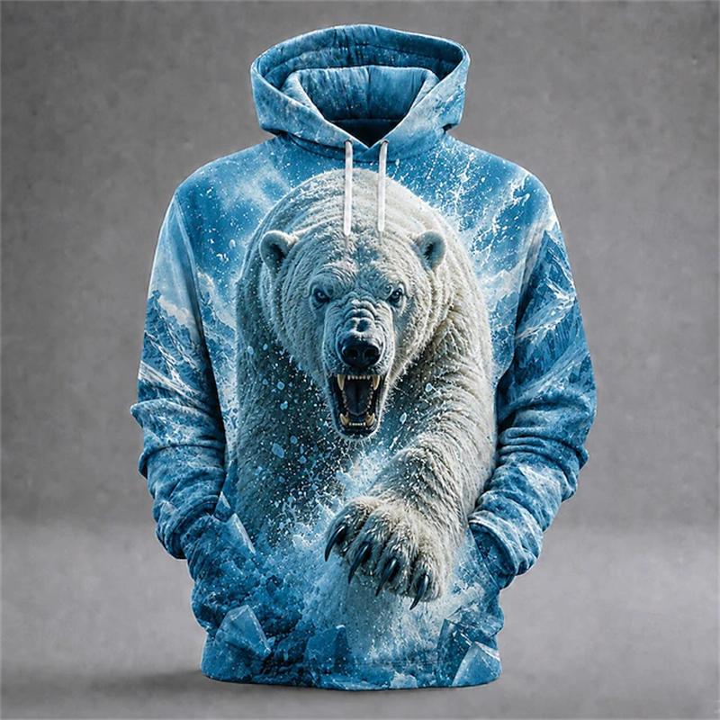 Women's Autumn Winter Fashion Hoodie Fierce Leopard Print Sweatshirt Loose Comfortable Plus-Size Fit Outdoor Street-Style Top