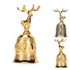 Deer Shape Hand Bell Vintage Plating Process Rustproof Polished Finish Metal Hand Bell for Dining Ta