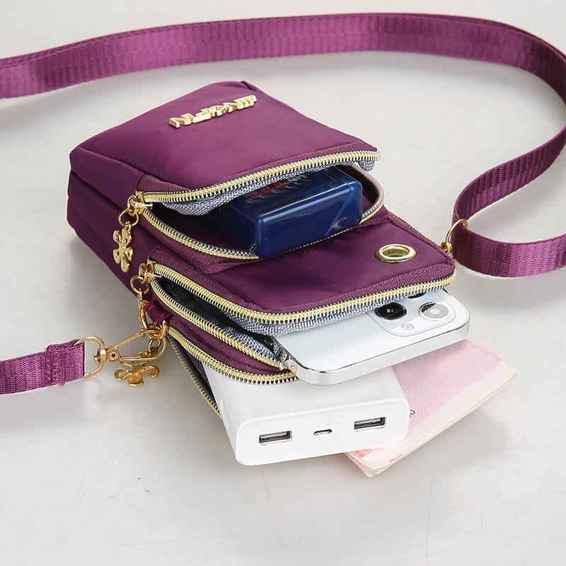 Multi Layer Mobile Phone Bag, Women's Cross Body Mini Bags, New Fashion Mom Mommy Coin Bag, Neck Hanging Running Zipper Arm Bag
