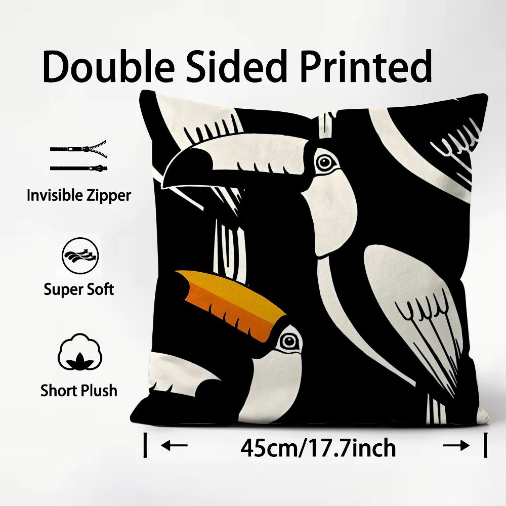 

Toucan Fashion Cushion Cover Plush Fabric Soft DoubleSided Printed Sofa Warm Winter Home Child Gift Pillow Case 30x30cm