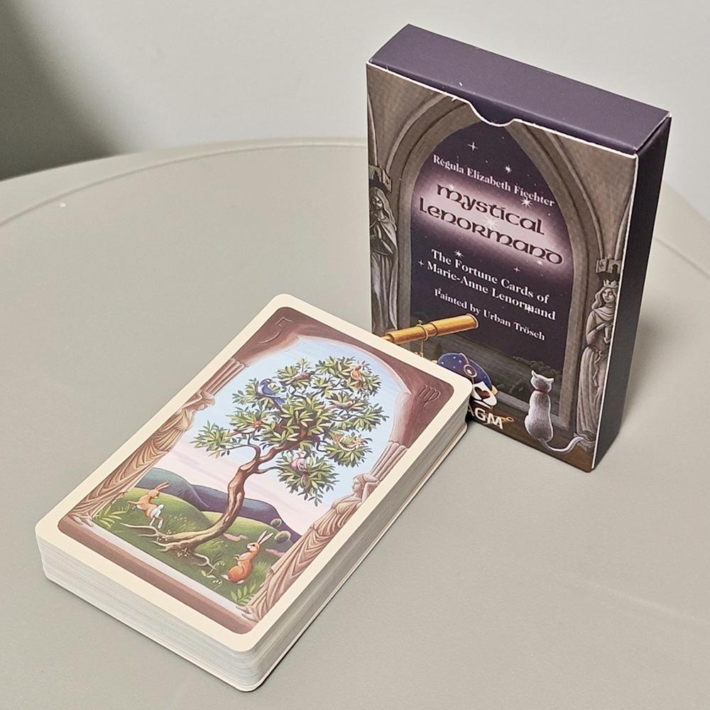 9x6cm Mystisches Lenormand Deck Gedruckt 350GSM Doppelgeprägter Karton 36 Karten
