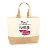 Tote Bag - PLANETEE - Thank You Brilliant Pianist - Natural Jute - Printed In France - Sturdy Handles
