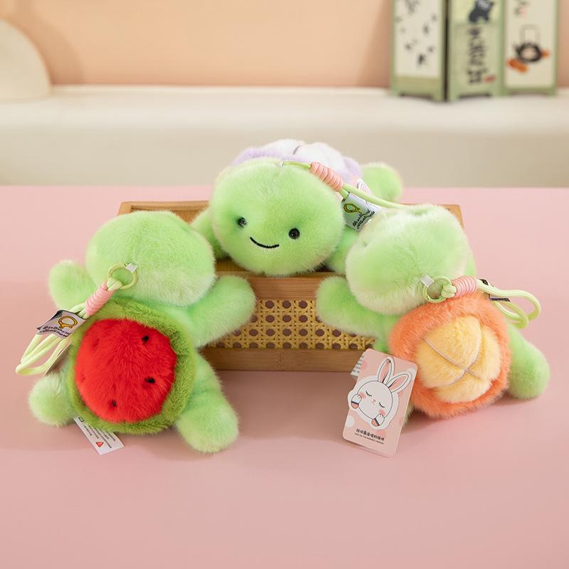 Süßer Krabbel-Schildkröten-Plüsch-Anhänger - Frucht-Schildkröten-Puppe Charm für Taschen & Schreibtische