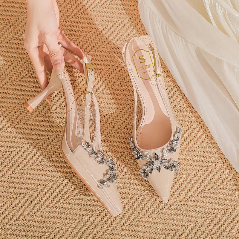 

c Новые остроносые туфли-стилеты с ремешком из одного слова, не устающие, пустые сандалии после ног женщины 34