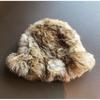 Fashion Rabbit Fur Patchwork Knit Bucket Hat Women Warm Fall Winter Large Head Size Face Slimming