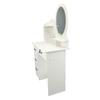 Vanity Desk with Round LED Lighted Mirror Makeup Vanity Dressing Table with 4 Drawers for Bedroom