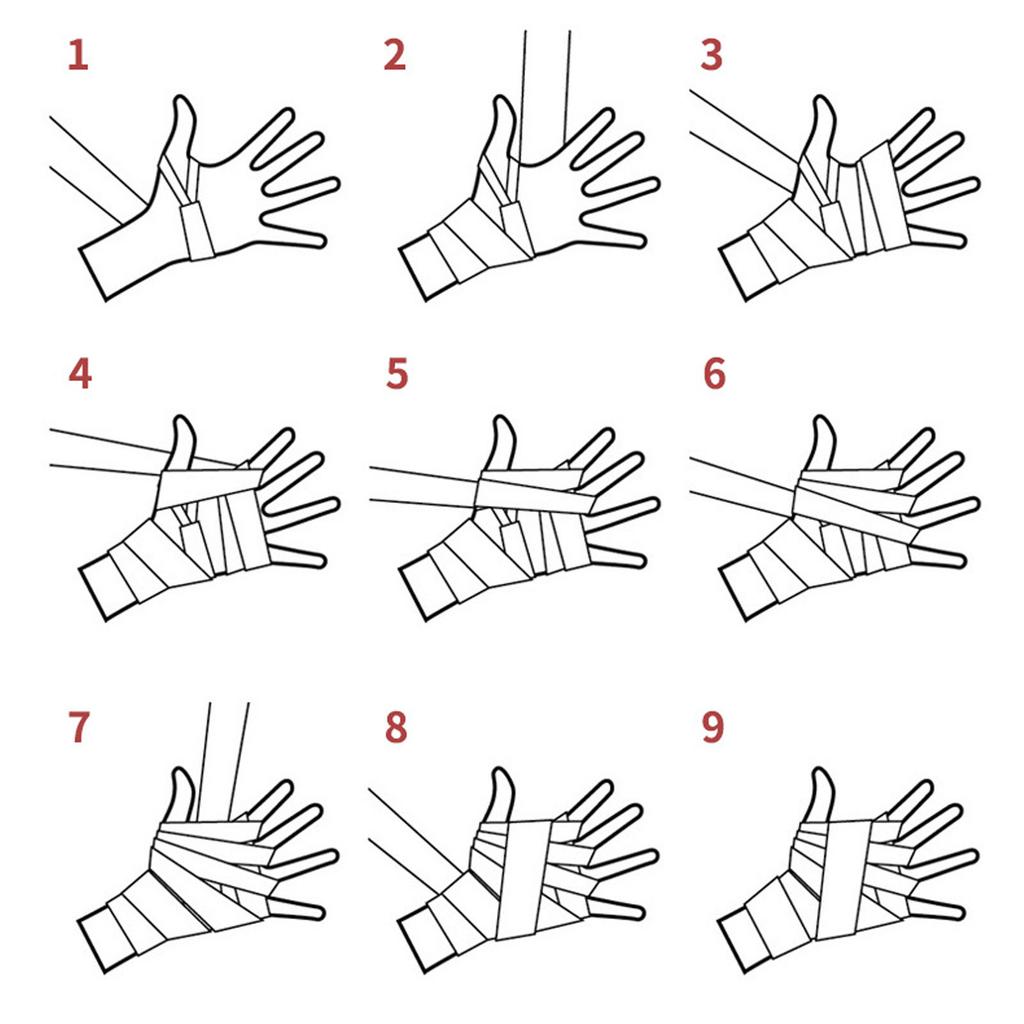 Boxing Handwraps Semi Elastic Cotton 5m Quick Drying Muay Thai Hand Wraps Hook Loop Design for Training