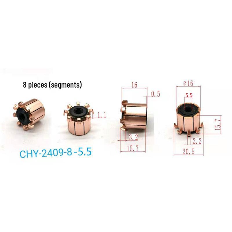 Automotive Fuel Pump Motor Commutator Rectifier 16*5.5*15.7(16)*8P