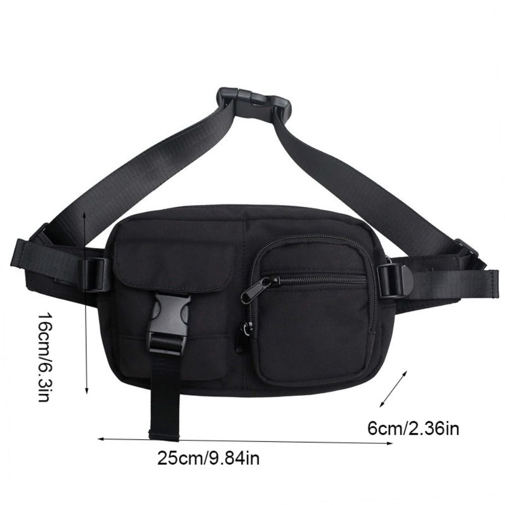 Zipper Men's Chest Bag Pocket Single Shoulder Bag Fashion Nylon Waist Bag  Outdoors