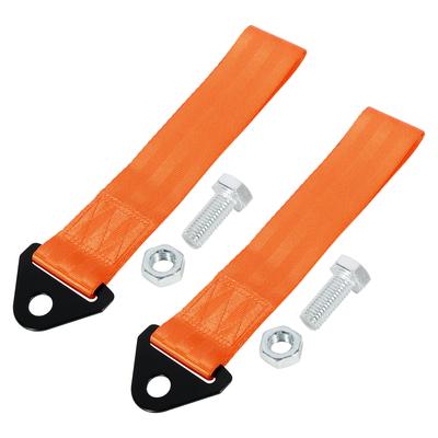 X AUTOHAUX Stoßstange Anhänger Gurt Abschleppgurt Abschleppband Aluminiumlegierung Nylon 29 x 4,7 cm 2 Stück Orange
