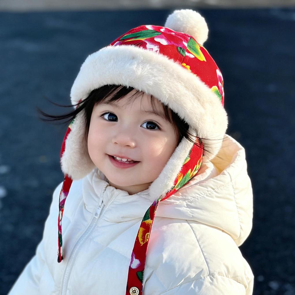 Winter Velvet Baby Hat with Ear Flaps – Toddler's Cozy Lei Feng Style