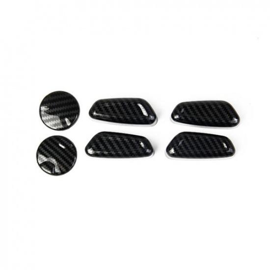 Carbon Fiber Style Interior Seat Adjustment Button Cover Trim For Ford F-150