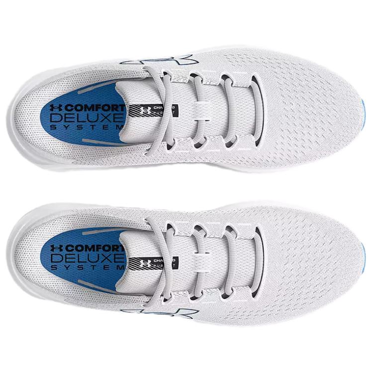 Under Armour Charged Pursuit 3 Big Logo - White Grey Midnight Navy Men Sneakers Distant-Grey 3026518-108