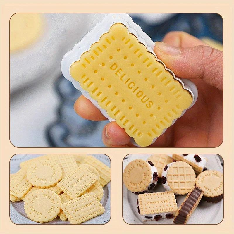 1set 3D Cookie Molds ABS Press Cutters Sandwich Cookie Stamps Baking Utensils Cookie Cutters Embossing Cupcake Bases