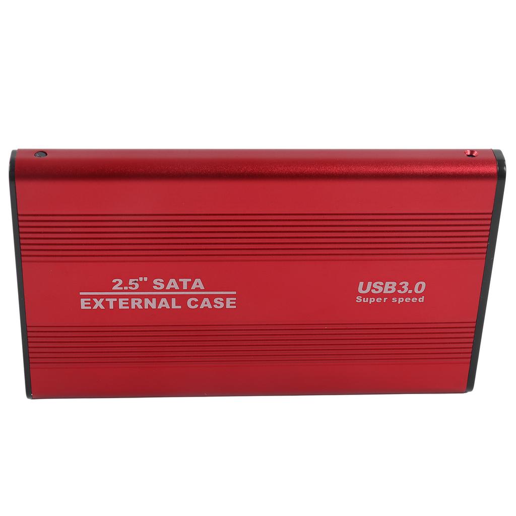 Hard Drive Enclosure 2.5in 4TB LED Indication Aluminum Housing Hot Swappable 5Gbps USB 3.0 Port External HDD Case Red