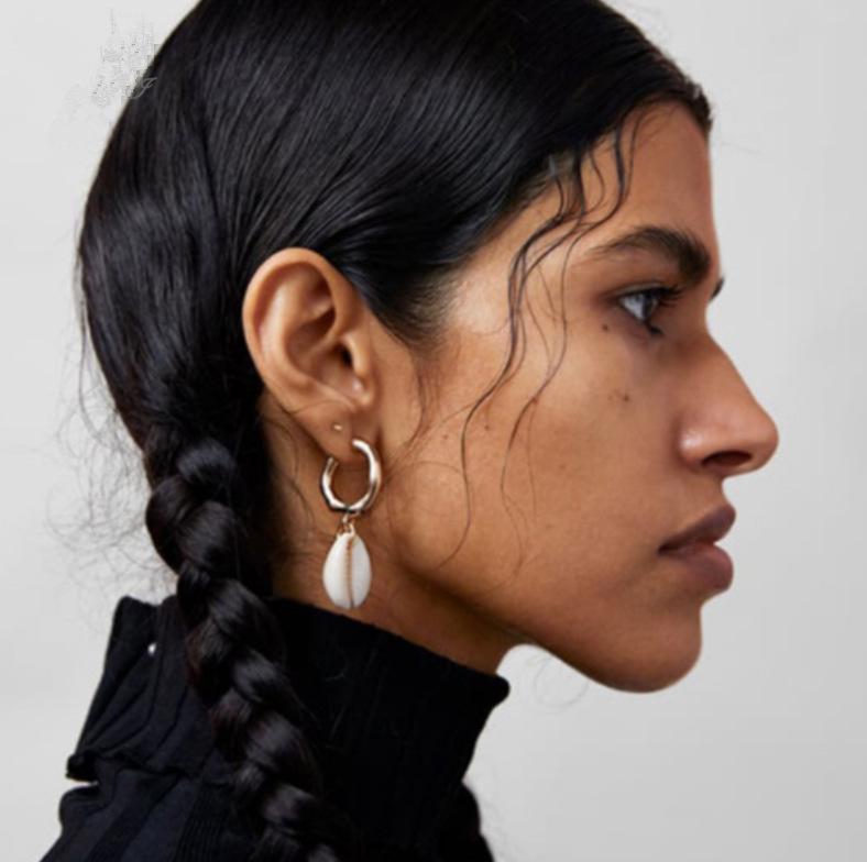 

Серьги-ракушки Открытые металлические серьги-кольца Креативный тренд Съемные серьги