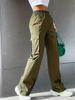 Elastic Waist Fashionable Workwear Pants High Waist Wide Leg Pants Loose Solid Color Casual Sports Pants WOMEN'S Sportswear