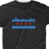 Chicago Skyline Flag Tee T Shirt Illinois Chi Town Baseball Football Gift Funny