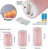 Set of 3 Flickering Flameless Pink LED Candle Battery Operated W/timer Remote Control Velas Artificiales Para Decor Paraffin Wax