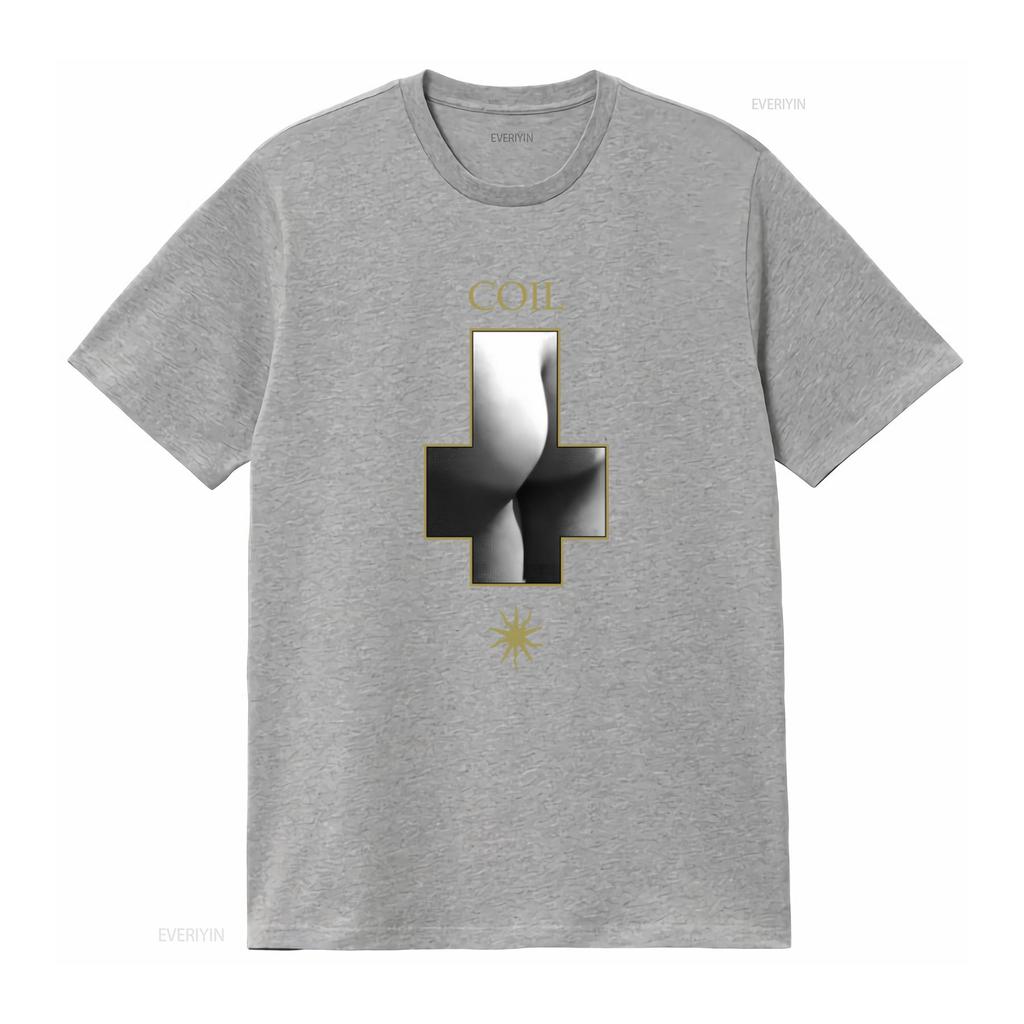Coil Scatology Print T Shirt for Fashion Streetwear Vintage Washed Casual Homme Graphic Stylish Streetwear