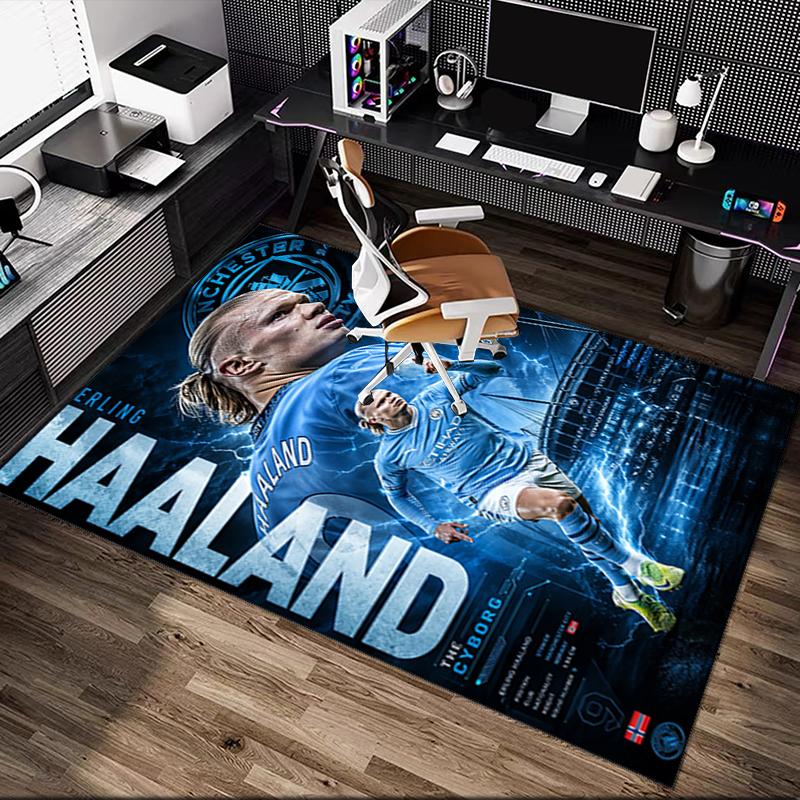 1pc Erling Haaland Rug, Comfortable Printed Home Area Carpet, Cozy Office Chair Rug