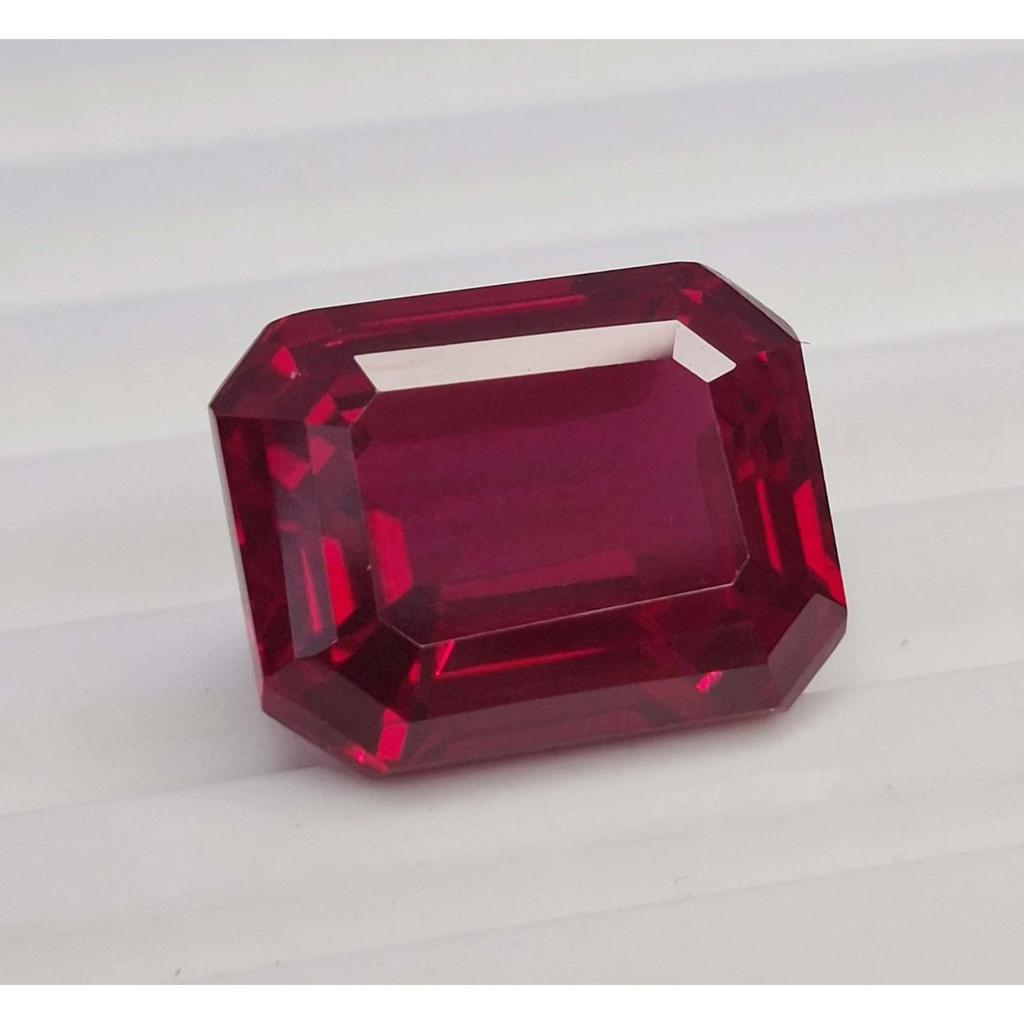Natural Red Ruby 12-14 Ct Emerald Cut Certified Fabulous Loose Gemstone