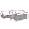 11-teiliges Gartensofa-Set mit Kissen Schwarzes Poly-Rattan