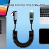 USB Typ C Federdatenkabel 90-Grad-Winkelstück PD100W Schnellladekabel mit Digitalanzeige für Laptops Tablets Telefone