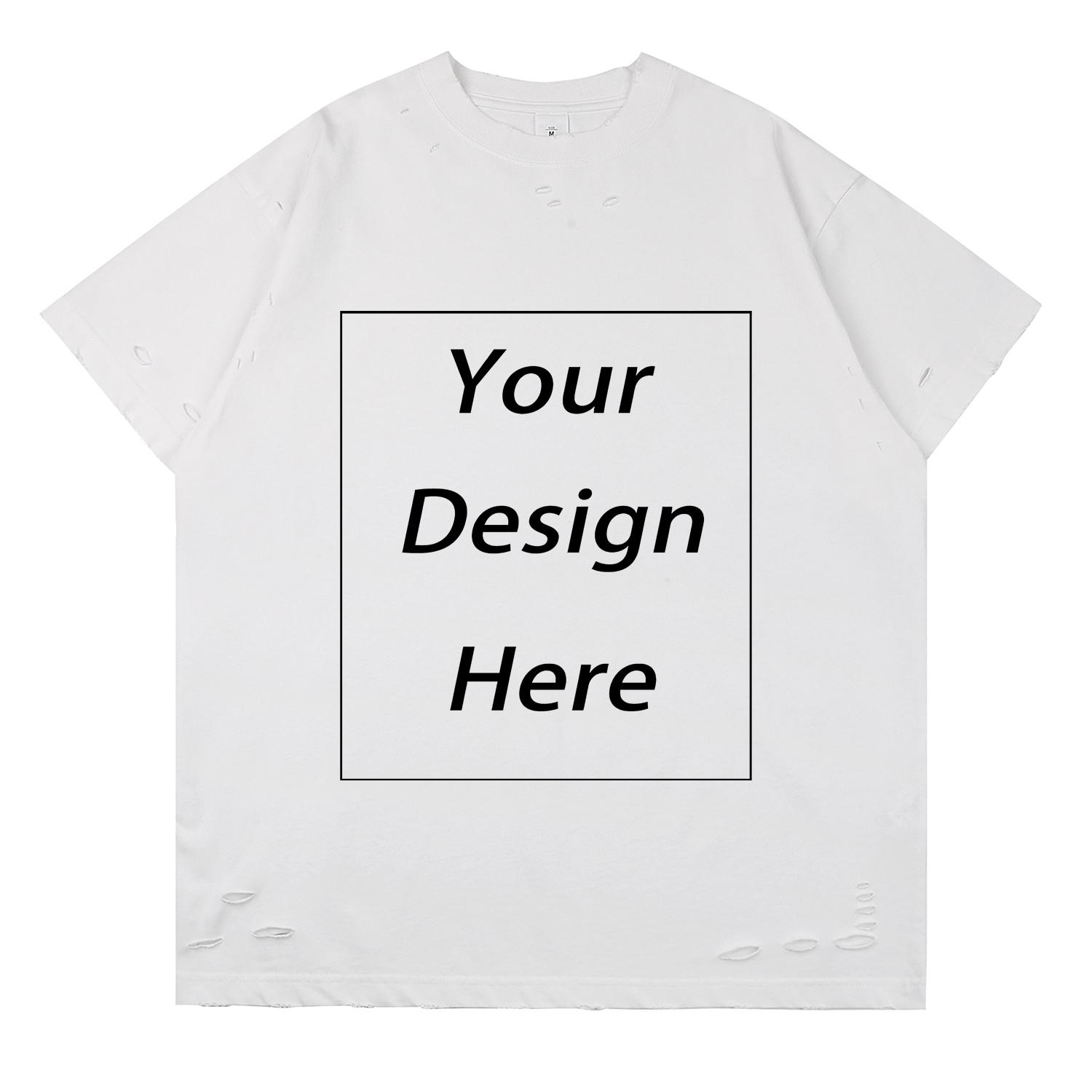 

300 г/м² 100% хлопок футболка с индивидуальным рисунком принт мужские футболки S белый