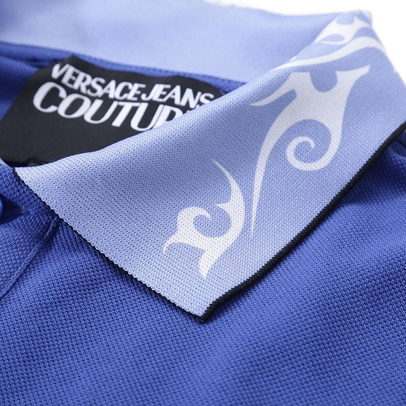 Versace Jeans Couture Koszula Polo Męska SS24 Niebieska 76GAGT08-CJ01T-205