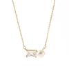 925 Silver Gold-Plated Pearl Chain Women's Necklace