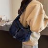 Vintage Denim Shoulder Bag Women's Large Capacity Messenger Bag Multi-pockets Satchel Bags Adjustable Strap Ladies Crossbody Bag