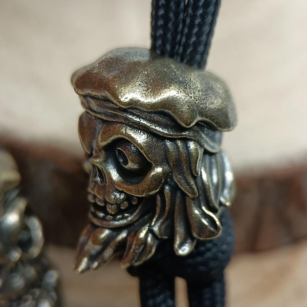 Sailor Skull Head Brass Knife Beads EDC DIY Woven Bracelets Lanyard Key Chain Pendants Accessories Outdoor Tool Hangings Charms
