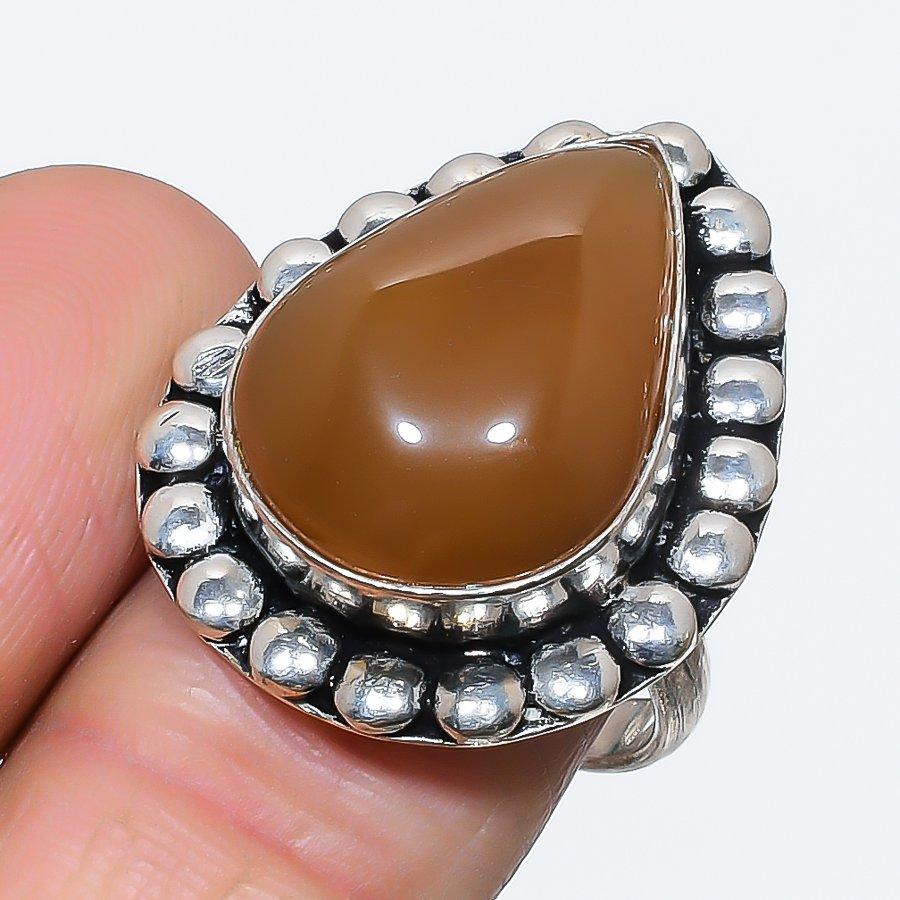 

Natural Carnelian Gemstone 925 Sterling Silver Jewelry Ring Size 8.5 i5Q19