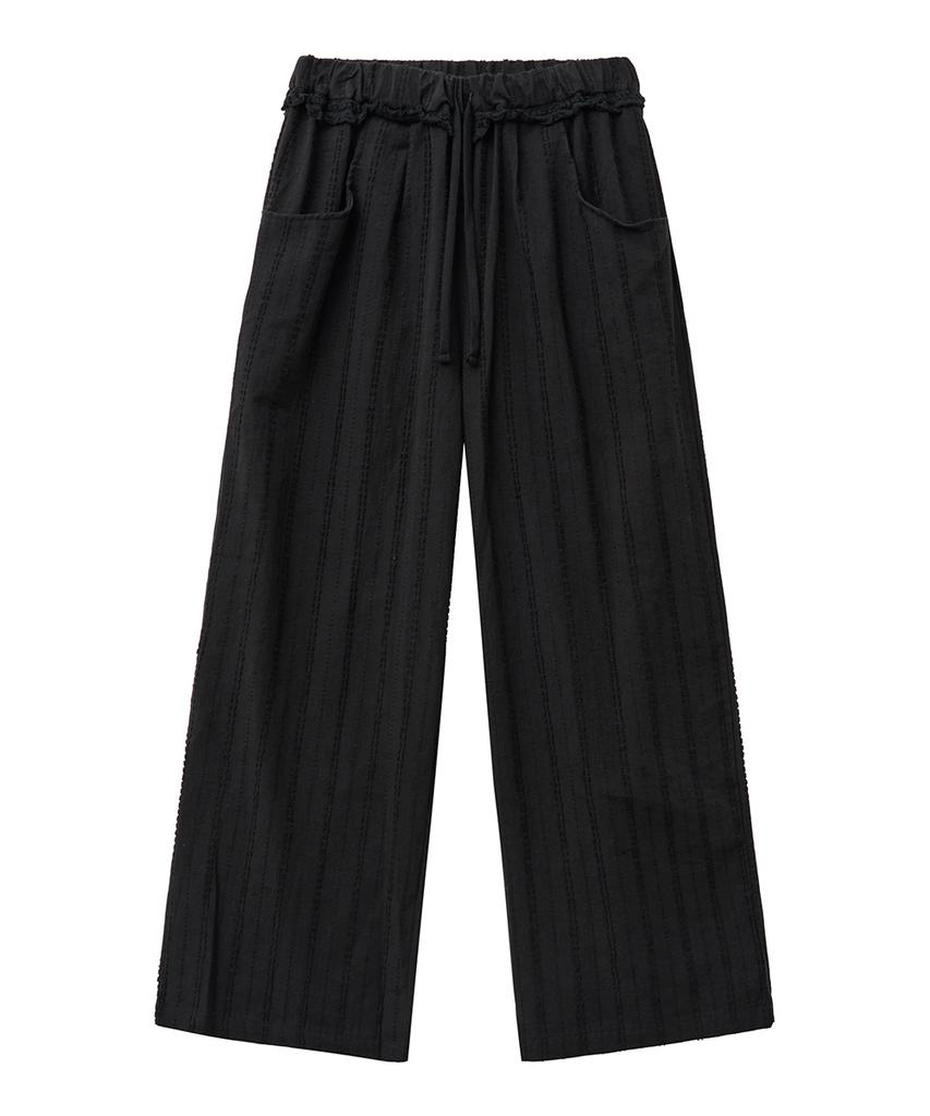 Yuupeu Frill Wide Pants - Black