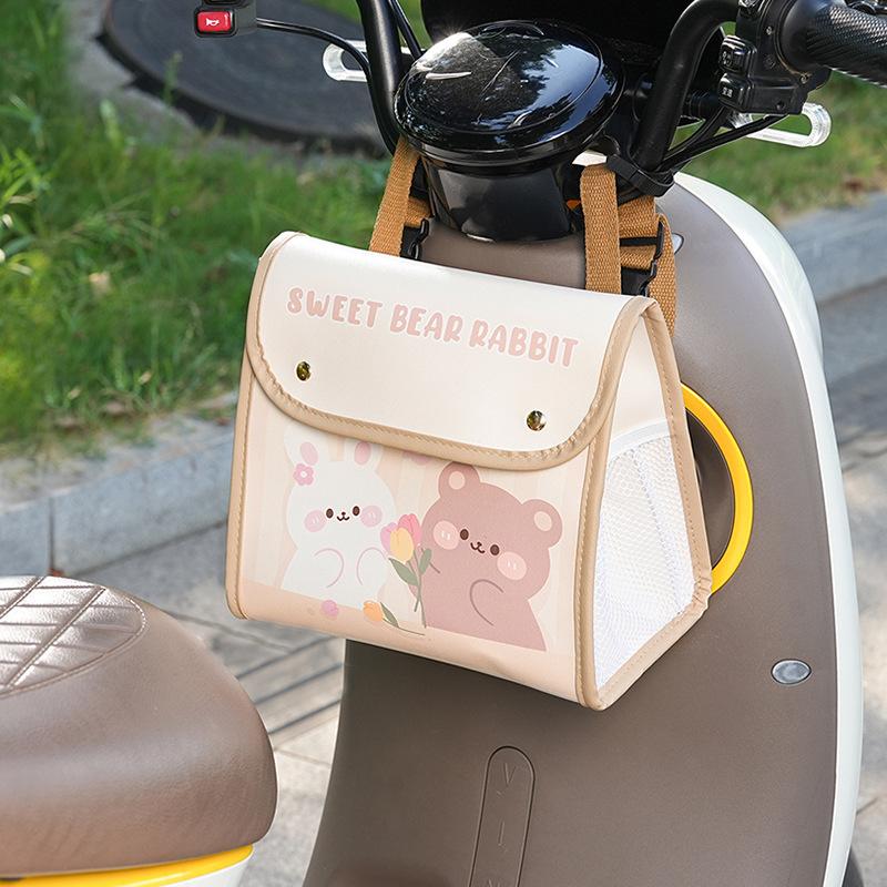 Motorcycle Storage Bag Universal Handlebar Hanging Bag Electric Tricycle Must-have Leather Waterproof Storage Bag