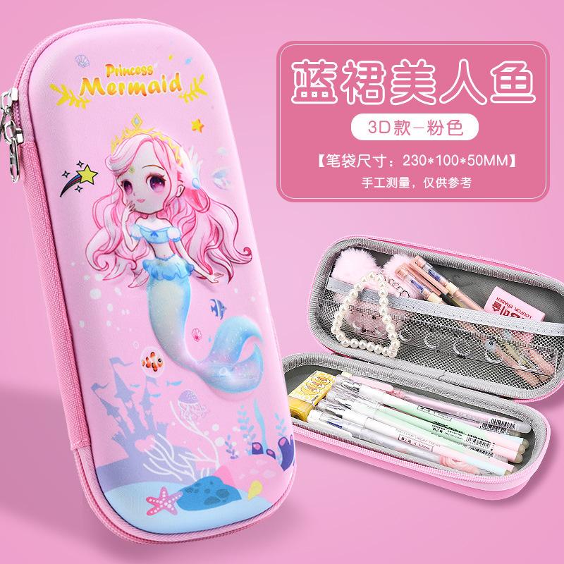 New stationery box for primary school students, cartoon pencil case, three-dimensional pencil case, anti-drop Korean version