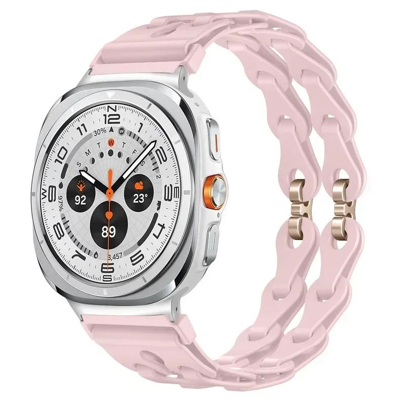 Silicone Chain Strap for Samsung Galaxy Watch 2025/7 Ultra 47mm Wristband Band Bracelet for Galaxy Watch ultra 2025 Watchband