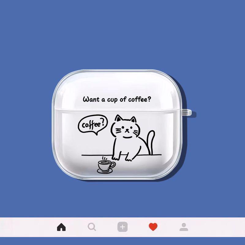 Cats Dogs Couple Transparent Earphone Case For Apple AirPods 4 3rd 2 Pro2 Transparent Cover For Airpod 3 Letter Protective Shell AirPods 3rd