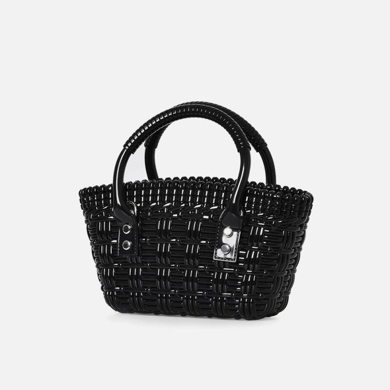 High End Women s Handbag Niche Light Luxury Design Vegetable Basket Bag Fashionable Commuting Shoulder 17cmx7cmx13cm чёрный