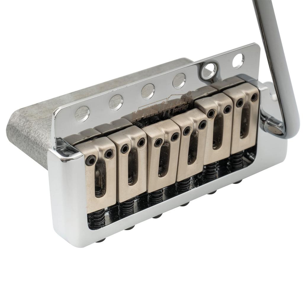 Wilkinson WOV09 Deluxe 10.5mm ST Tremolo Bridge, 6-Point, American Vintage Narrow Spacing, for Strat Electric Guitars, Chrome