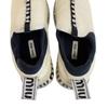 MIUMIU Crystal Bijou Leather Leather Slip-on Black Leather Used
