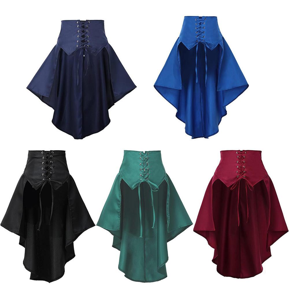 Minifalda Irregular con Volantes y Lazo Pirata Steampunk Para Cosplay y Ropa de Calle