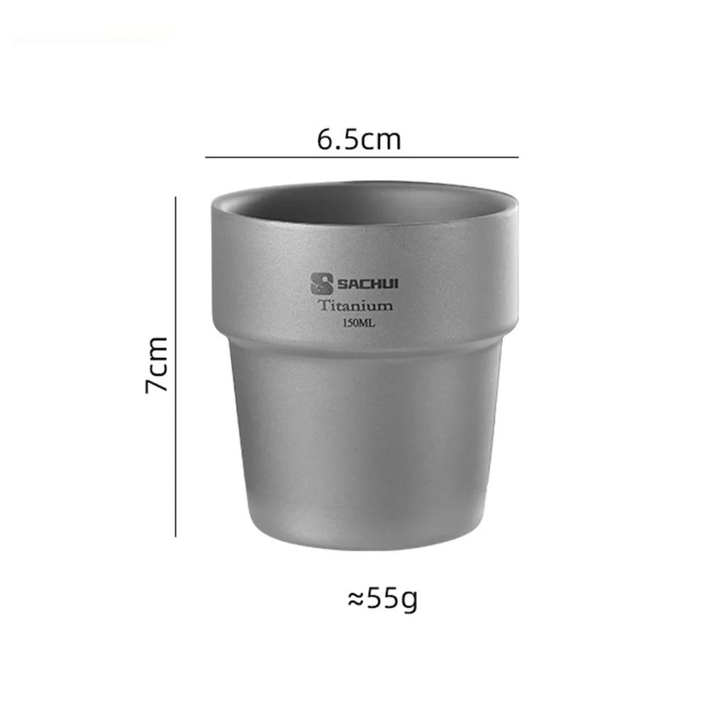 150 ml Portabel Utomhus Camping Titan Kaffemugg Vattenmugg Dubbelväggig Värmeisolering Te Mugg Hem Kök Porslin Te Muggar